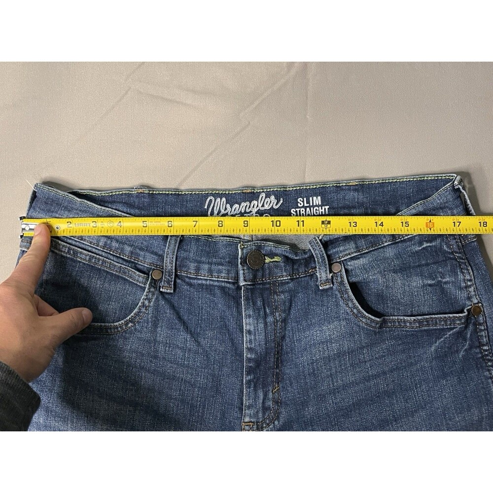 Wrangler Retro Jeans Mens 34x30 Slim Straight Western Cowboy Denim Whiskered - Picture 5 of 6